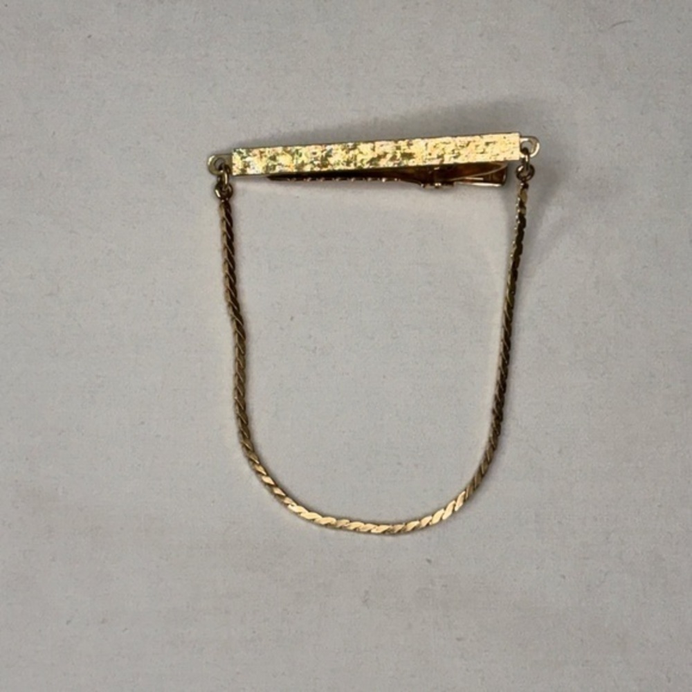 Vintage Gold Tone Tie Bar Chain | Old Money Preppy Ivy League Mid-Century Classi